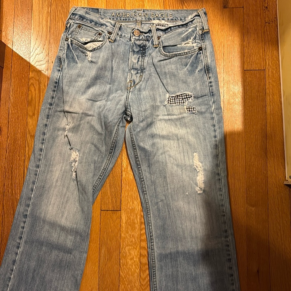 Men’s American eagle factory destroyed bootcut jeans new condition